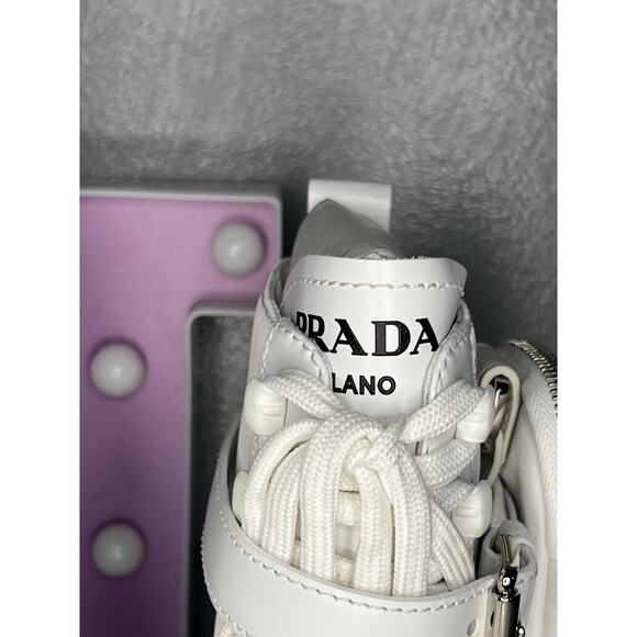 PRADA
Monolith Leather & Nylon Lug-Sole Combat Boots Sz 37.5 - Picture 2 of 12